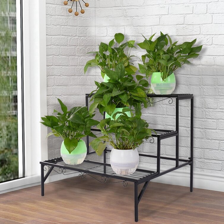 Red Barrel Studio® Metal Etagere Multi-Tiered Plant Stand Outdoor